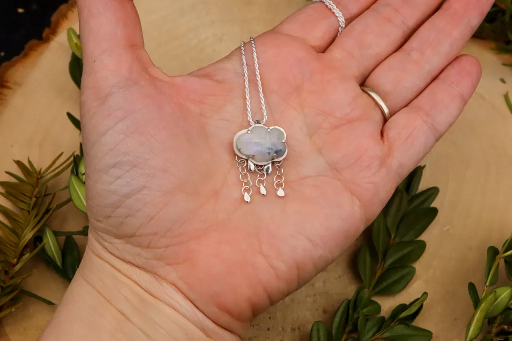 Happy and Sad Little Raincloud Necklaces