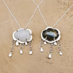 Happy and Sad Little Raincloud Necklaces