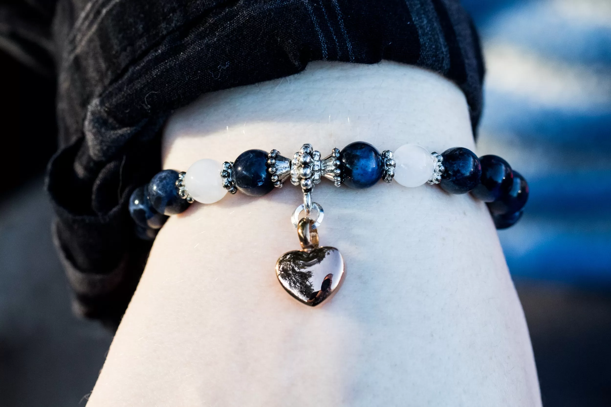 Healing Bracelet with Heart Keepsake Urn Charm