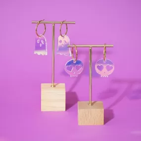 Iridescent Skull Hoop Earrings