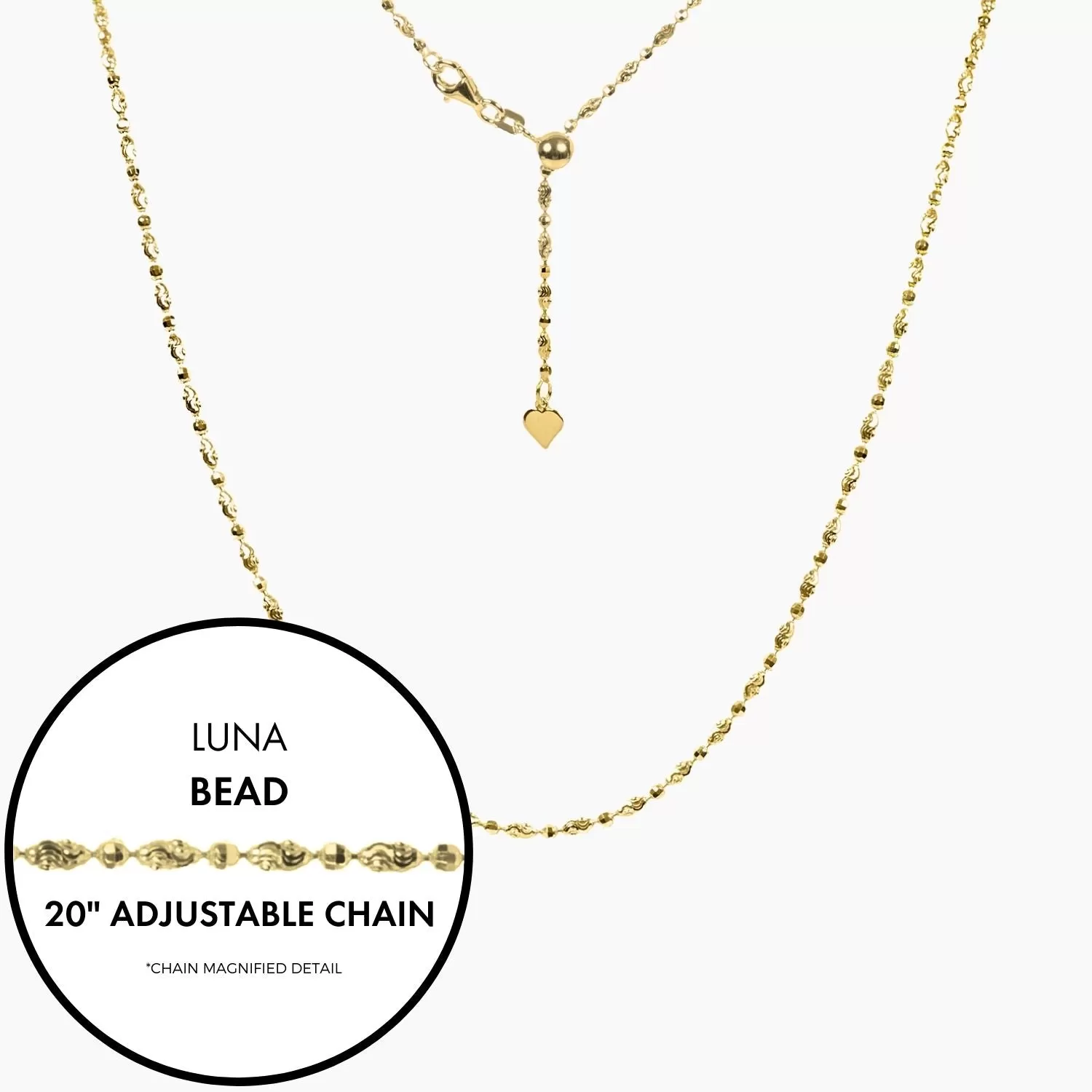 Italian Luna Bead Adjustable Chain