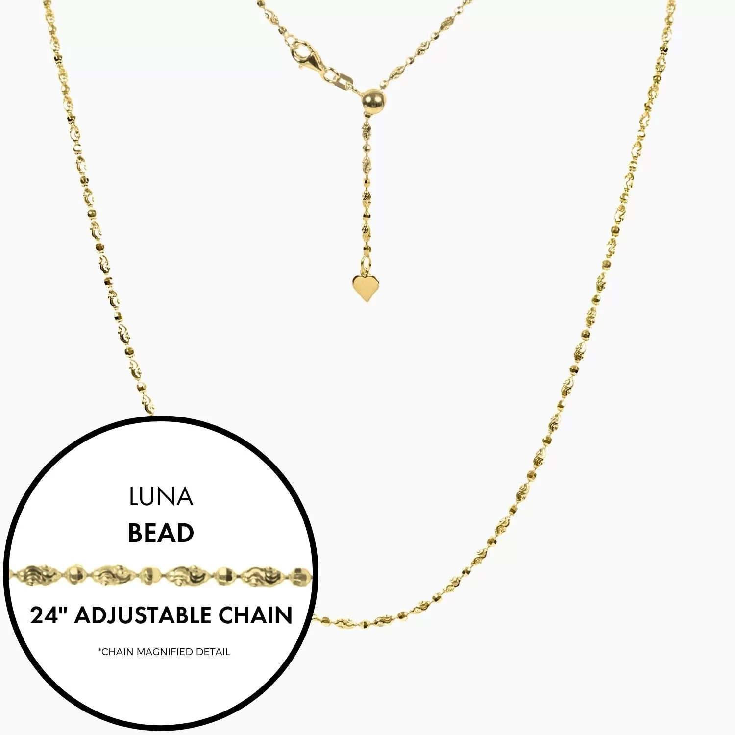 Italian Luna Bead Adjustable Chain