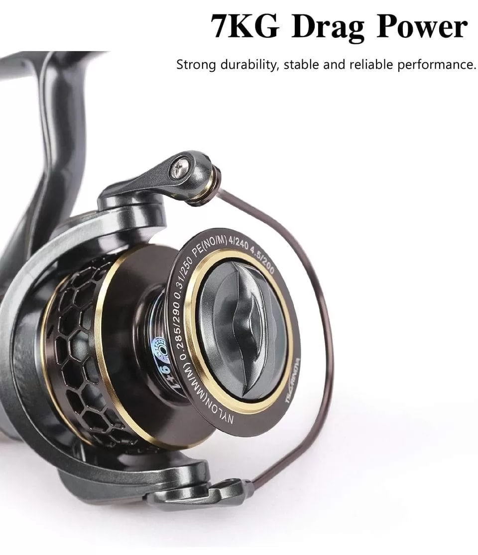 Jaguar 1000 2000 3000 9 1BB Fishing Spinning Reel Carp Saltwater Fishing Reel Spinning Metal Handle 2 Spool Reels Coil