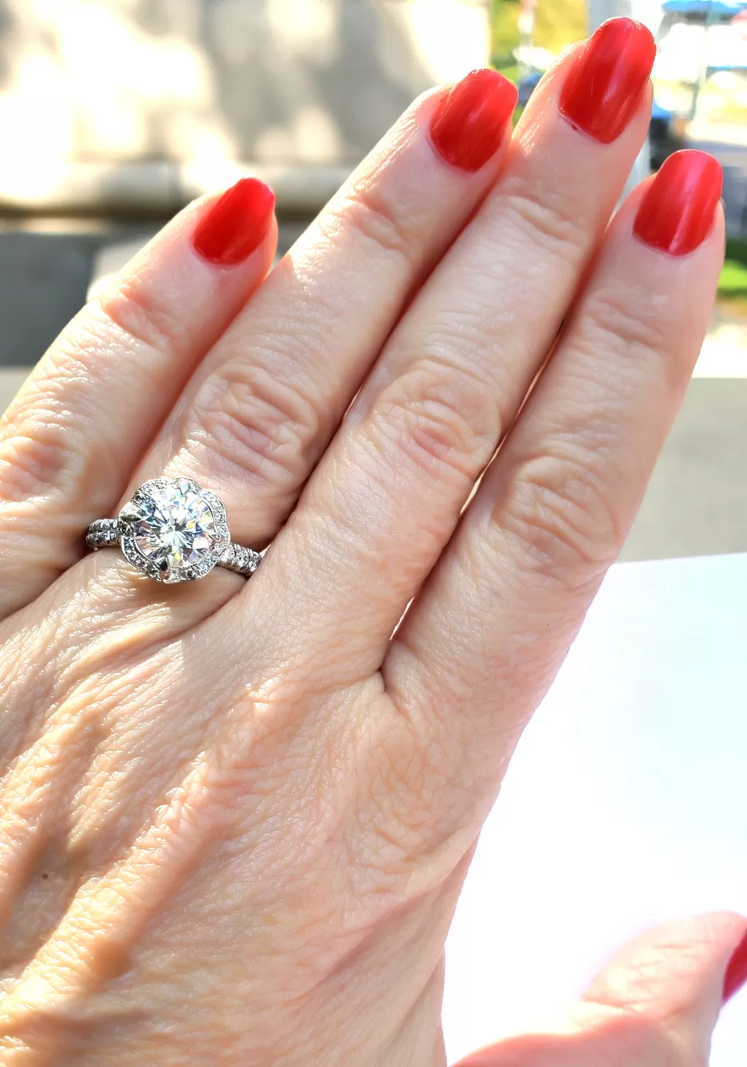 Katharine James Bella's Love Platinum Semi-Mount Diamond Ring