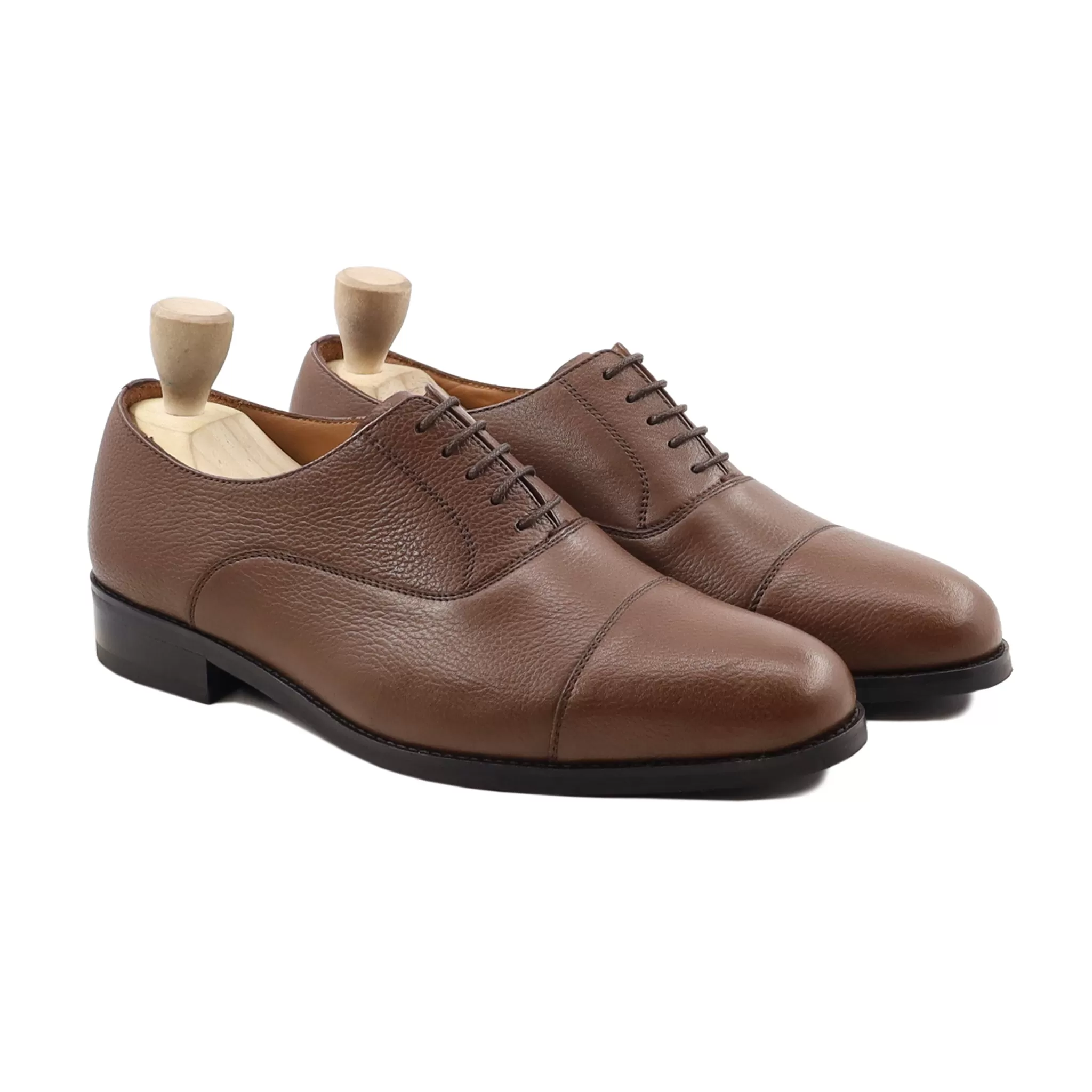 Kotka - Men's Brown Pebble Grain Oxford Shoe