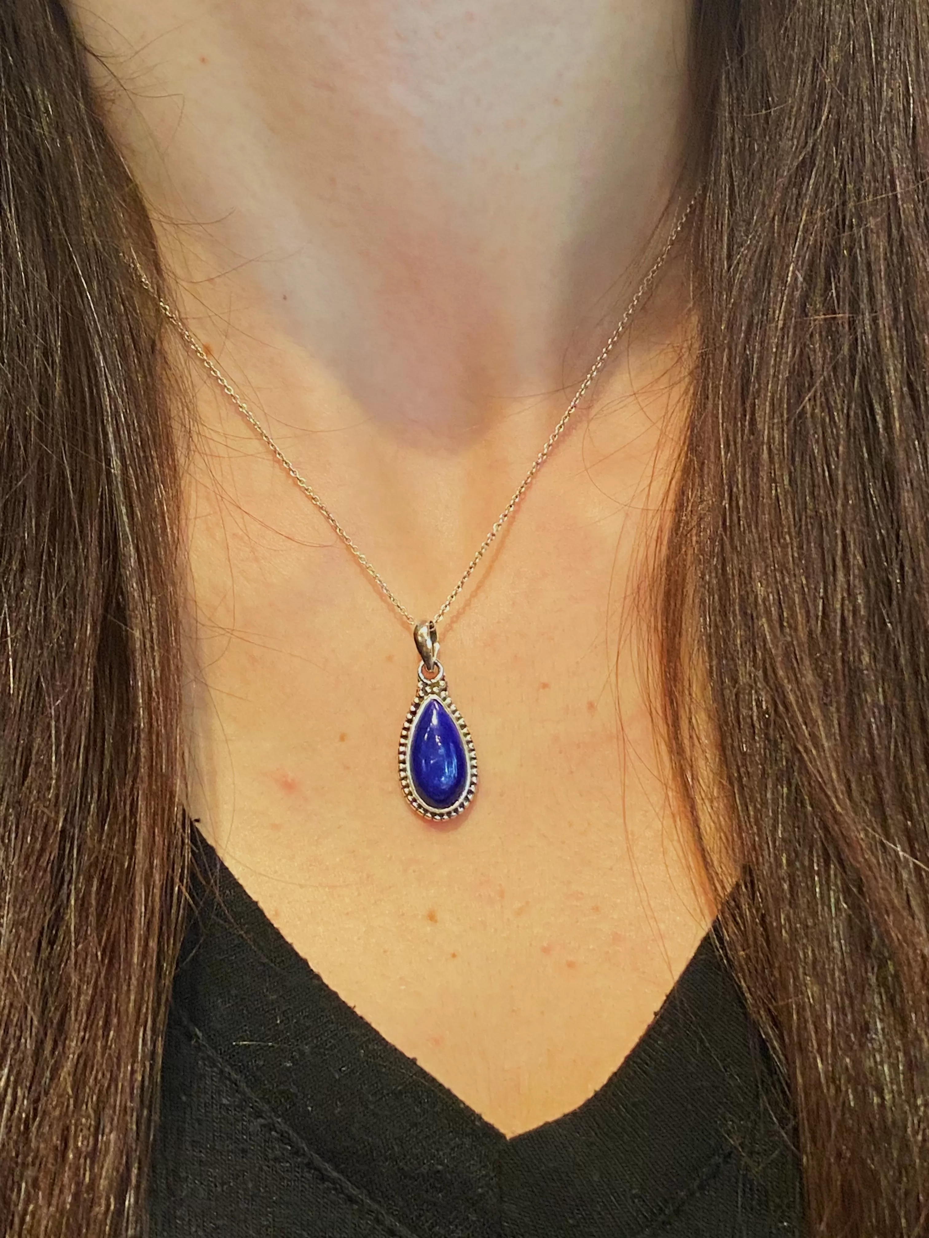 Lapis Lazuli Gala Pendant - Long Tear Drop