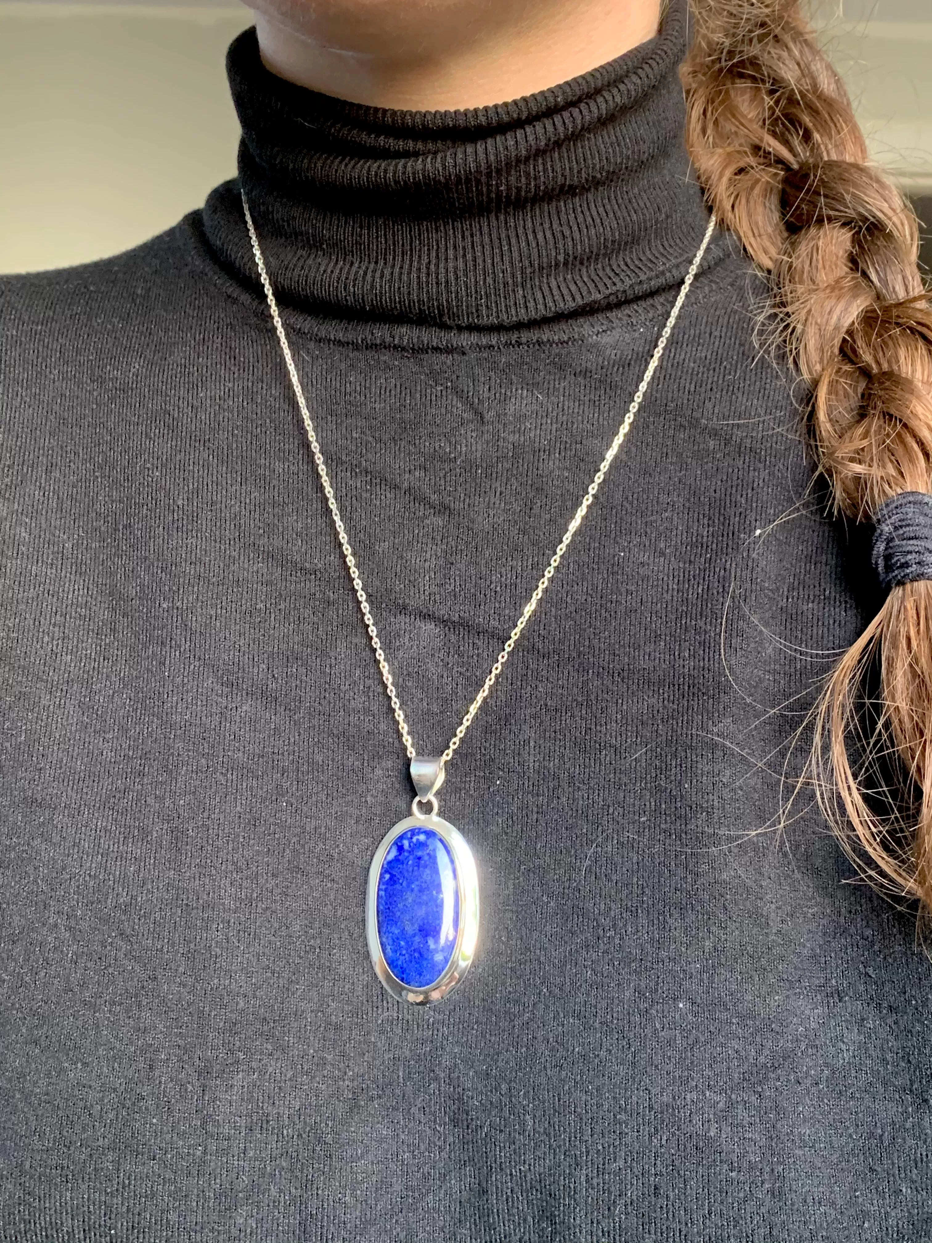 Lapis Lazuli Medea Pendant - Large Oval