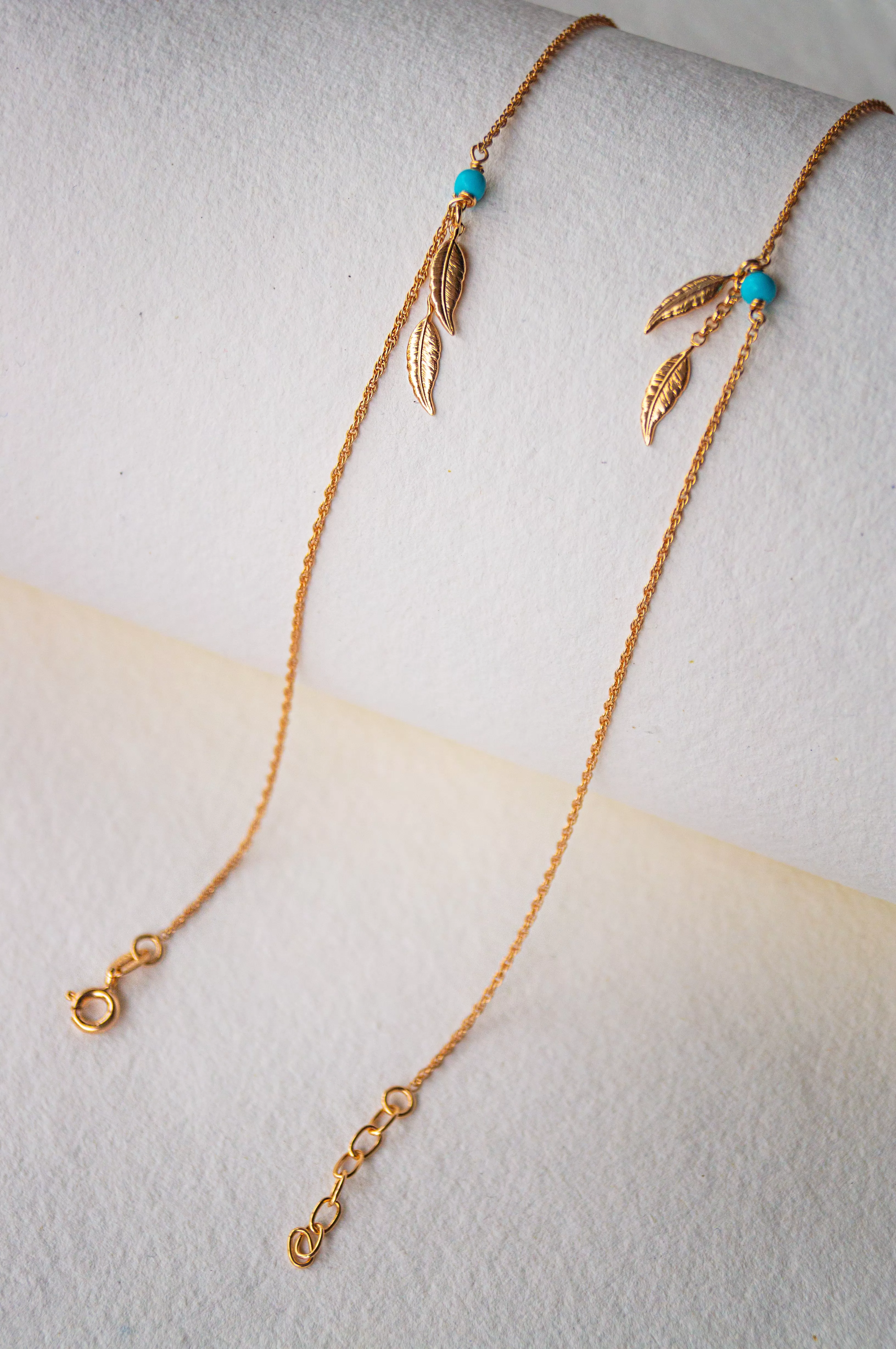 Leafy Charm Rose Gold Plated Sterling Silver Anklets