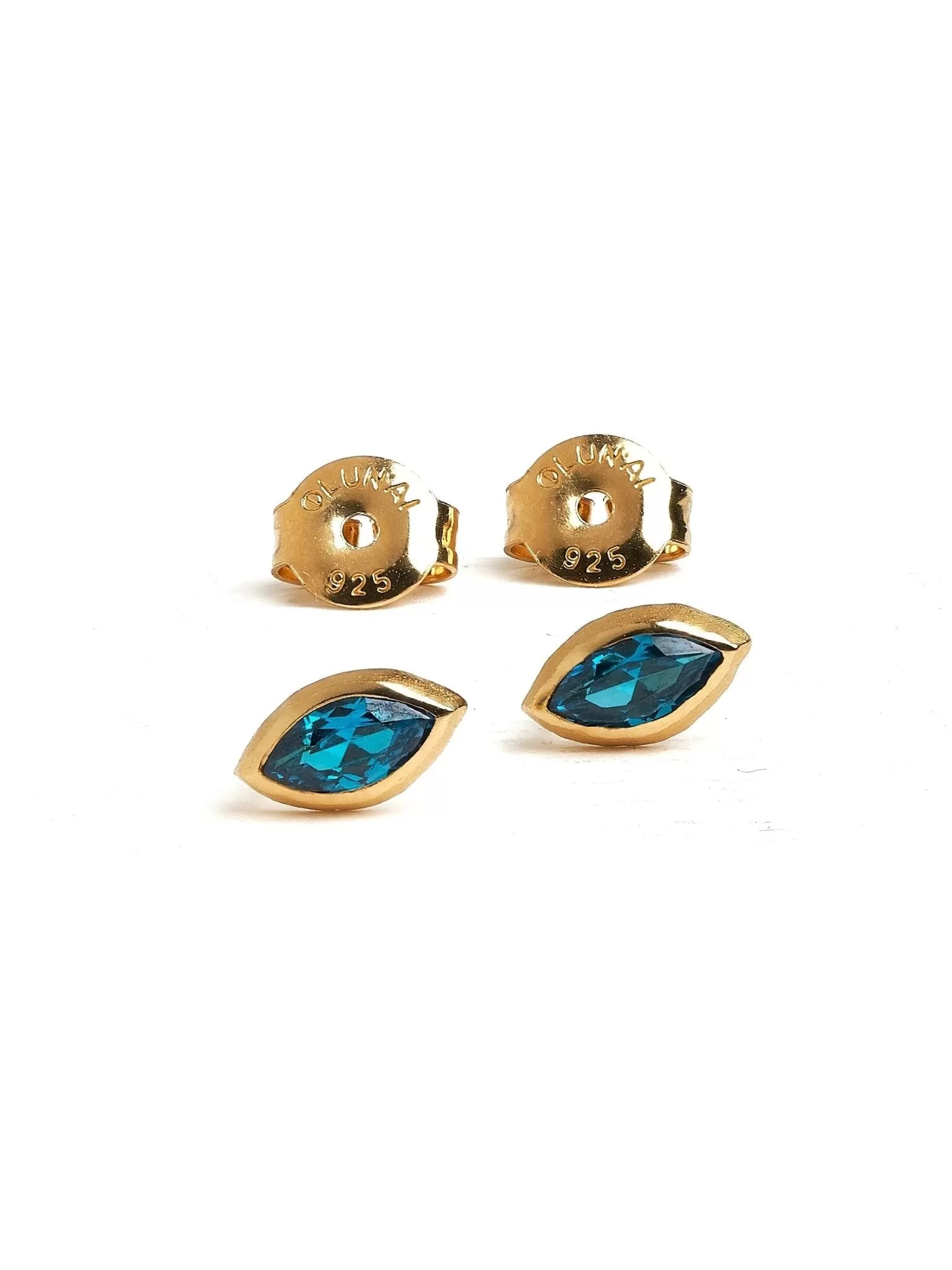 Leota Marquise Blue Topaz Gold Earrings