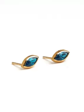 Leota Marquise Blue Topaz Gold Earrings