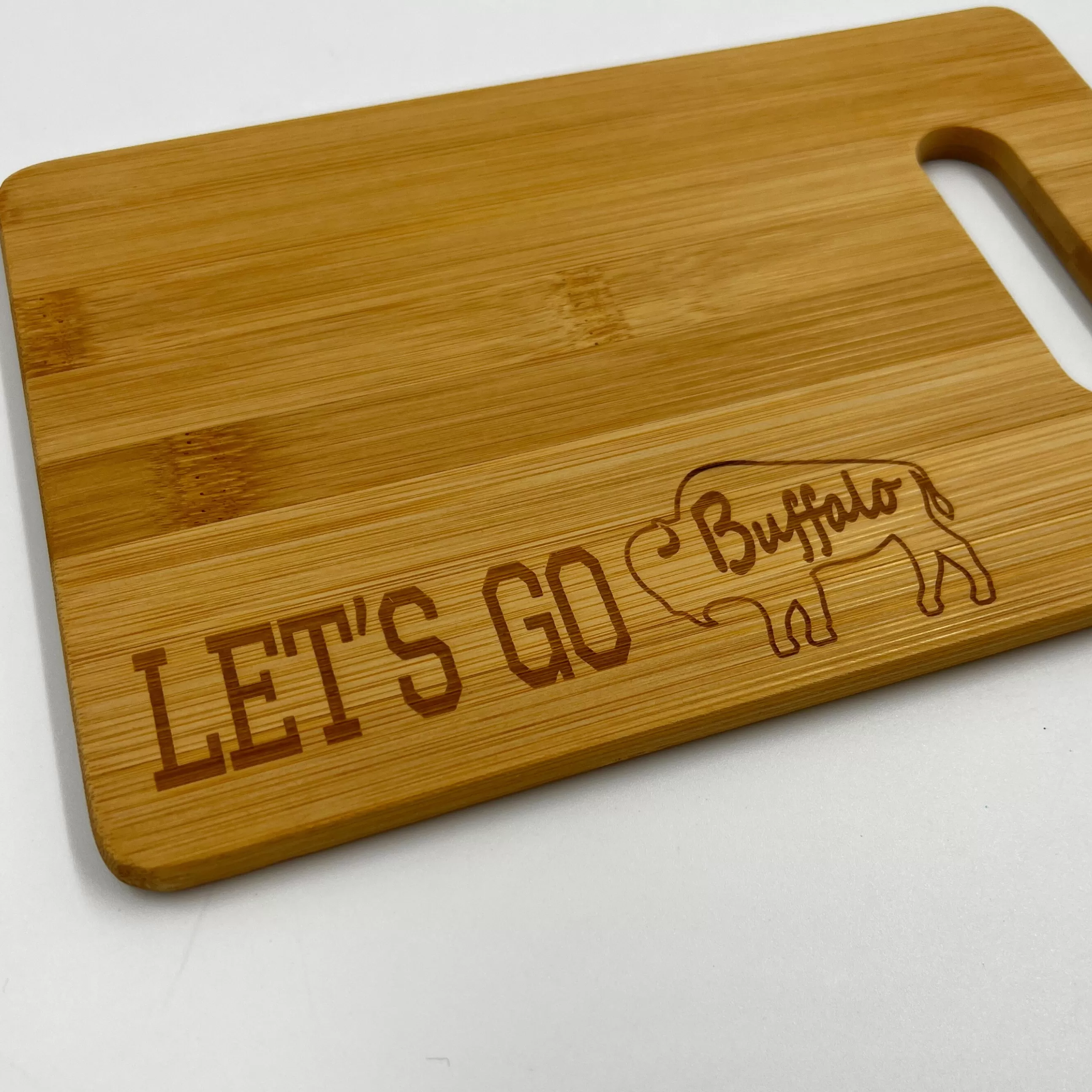 Let's Go Buffalo Small Bamboo Cutting Board