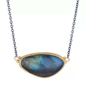 Lika Behar Katya Freeform Labradorite 24K Gold & Oxidized Silver Necklace Pendant