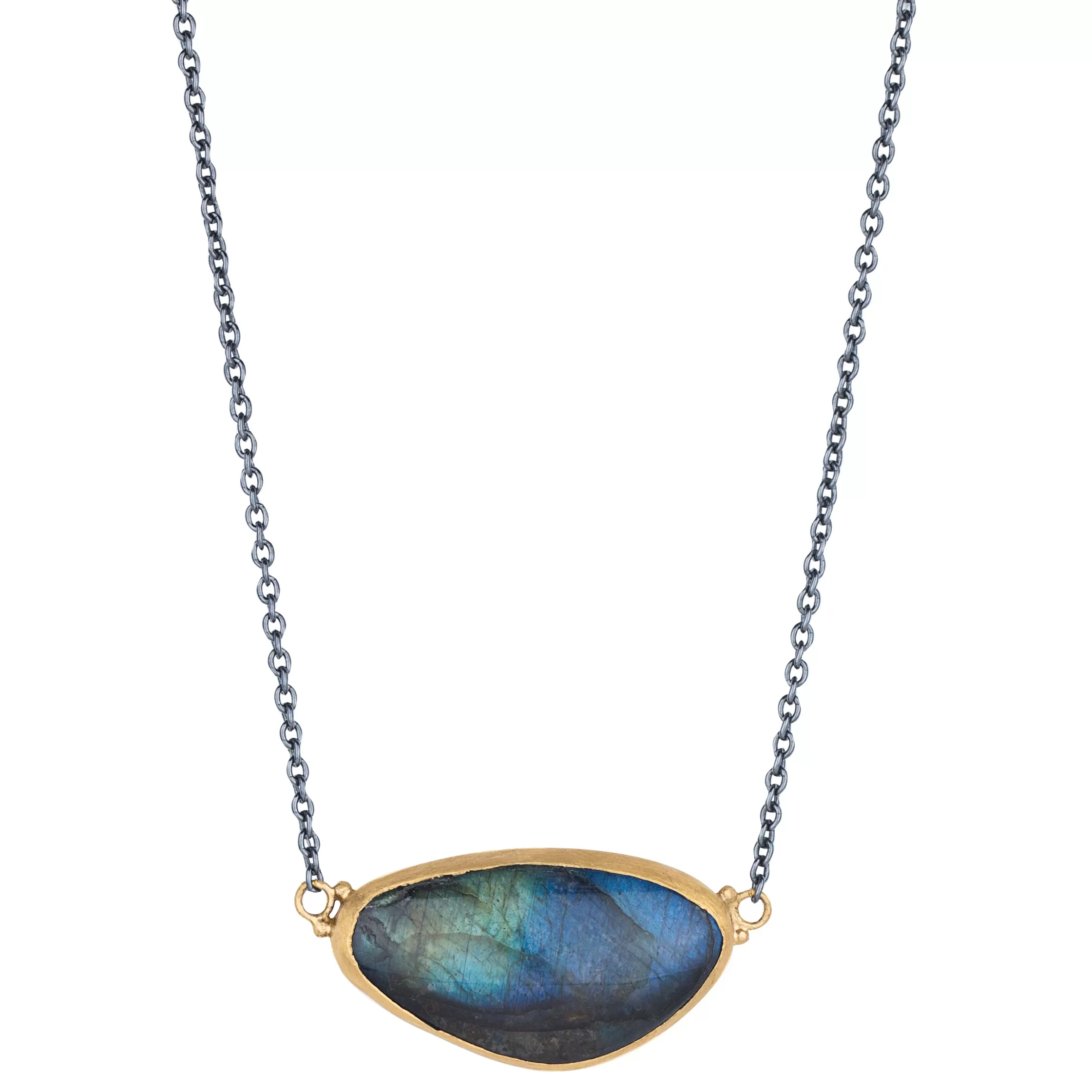 Lika Behar Katya Freeform Labradorite 24K Gold & Oxidized Silver Necklace Pendant