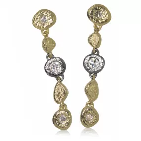 Linked Pebble Diamond Earrings