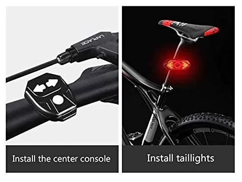 Lista Bicycle Tail Light USB Rechargable Smart Wireless Remote Control Turn Signal Warning Lamp Bike Taillight