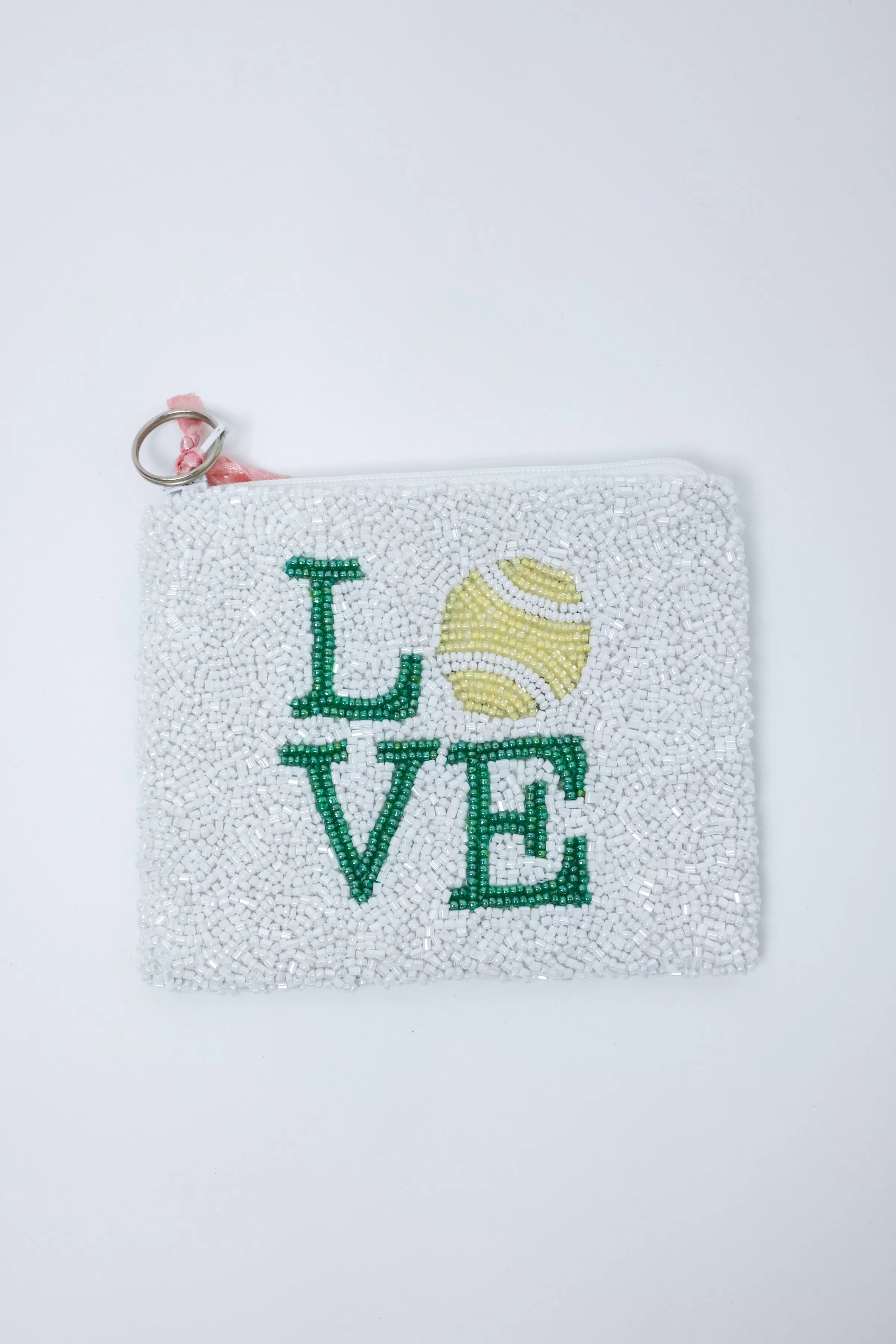 Love Tennis Ball Beaded Coin Purse