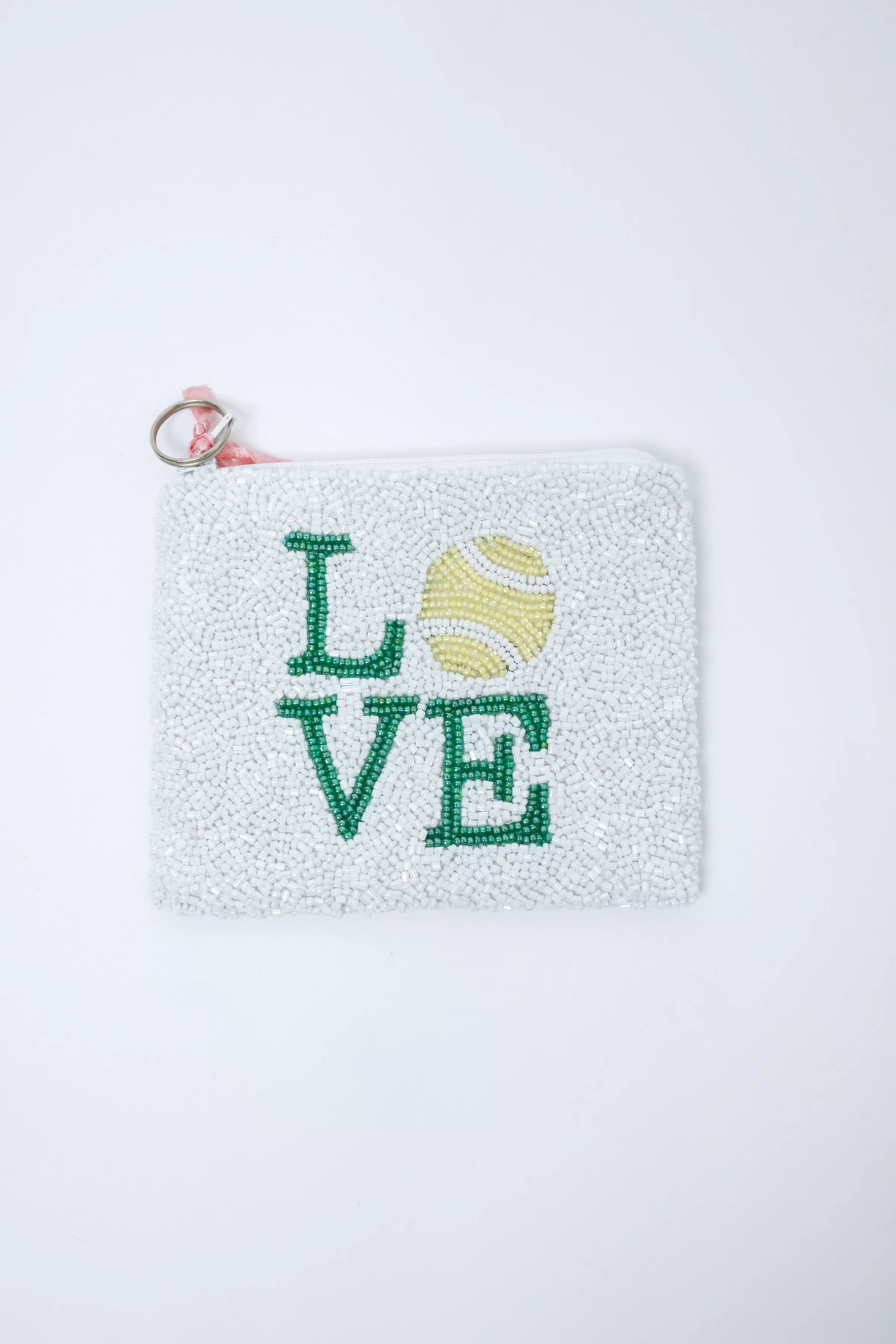 Love Tennis Ball Beaded Coin Purse