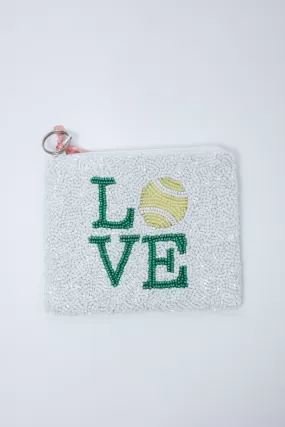 Love Tennis Ball Beaded Coin Purse