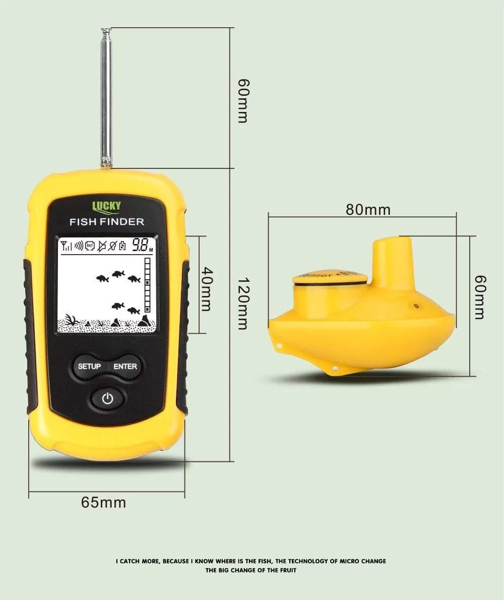 LUCKY FF1108-1 Portable Fish Finder Ice Fishing Sonar Sounder Alarm Transducer Fishfinder 0.7-100m Fishing Echo Sounder