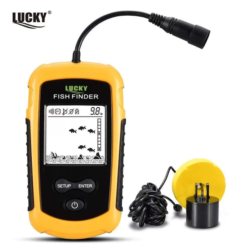 LUCKY FF1108-1 Portable Fish Finder Ice Fishing Sonar Sounder Alarm Transducer Fishfinder 0.7-100m Fishing Echo Sounder