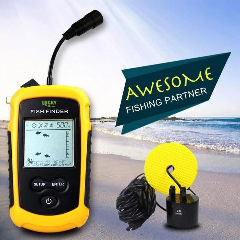 LUCKY FF1108-1 Portable Fish Finder Ice Fishing Sonar Sounder Alarm Transducer Fishfinder 0.7-100m Fishing Echo Sounder