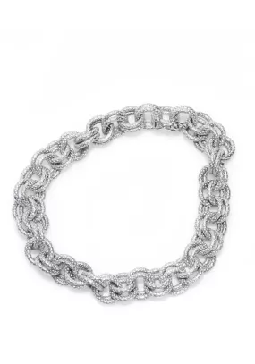 Marchisio Rolo Double Link White Gold Bracelet