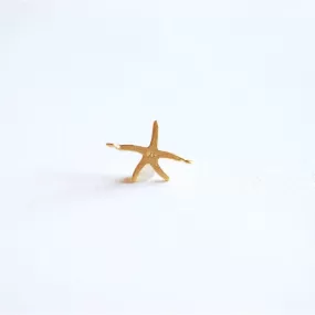 Matte Vermeil Gold Starfish Connector Charm- 18k gold over Sterling Silver Starfish Charm Pendant, Gold Starfish Connector Link Spacer, 283