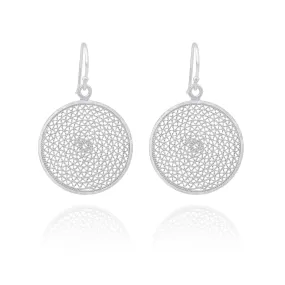 MELI SILVER DREAM CATCHER MEDIUM EARRINGS FILIGREE