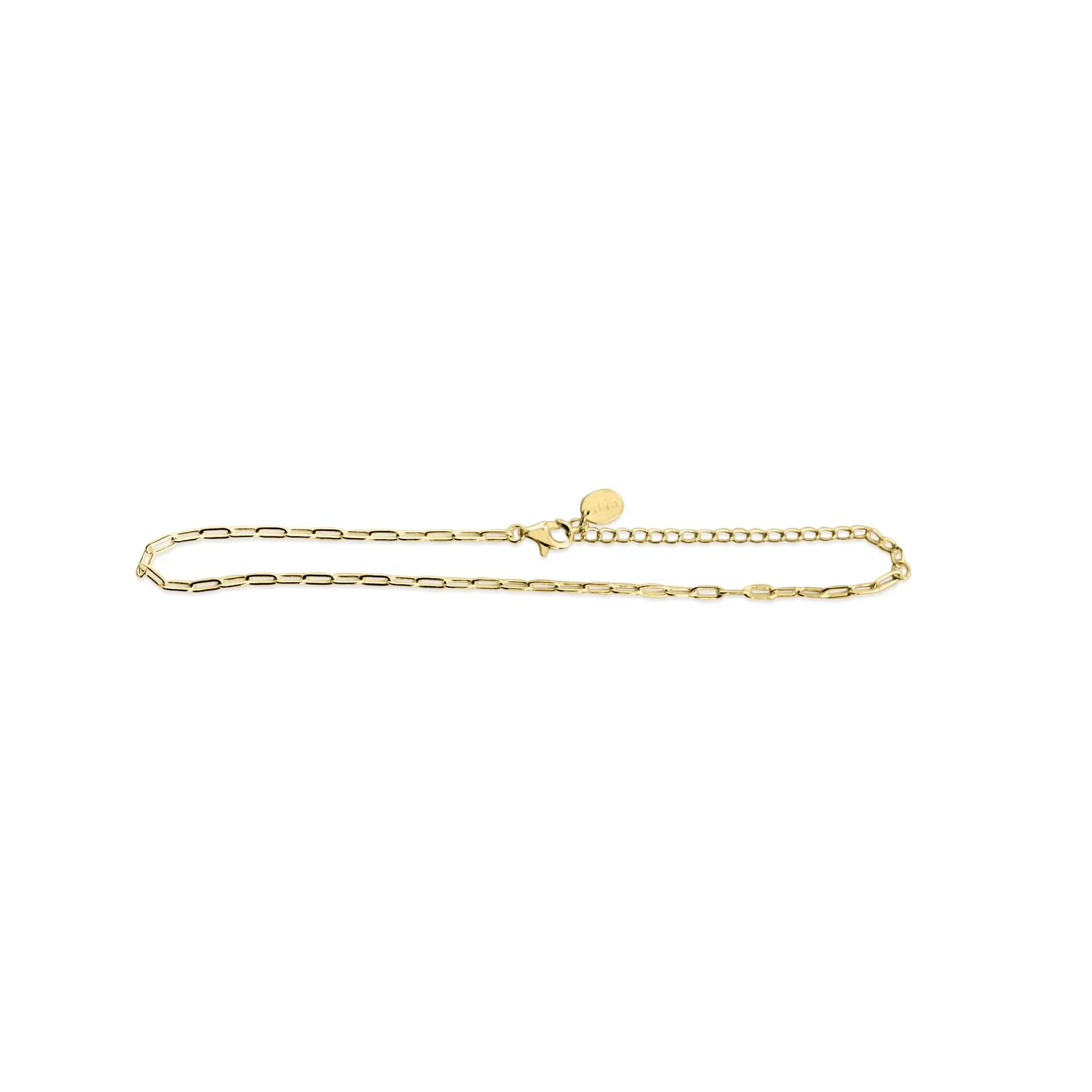 Mini Paperclip Chain Anklet - 14K Gold