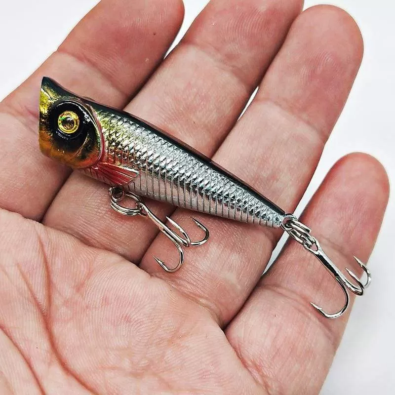 Mini Popper Hard Lure Topwater Popper Fishing Bait 50mm 5g Plastic Jerkbait Artificial Wobblers Swimbait Fishing Tackle