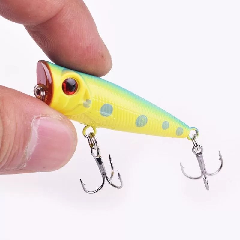 Mini Popper Hard Lure Topwater Popper Fishing Bait 50mm 5g Plastic Jerkbait Artificial Wobblers Swimbait Fishing Tackle