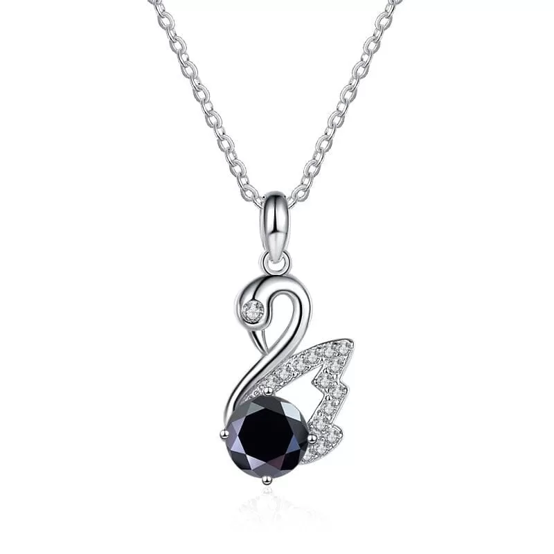 Moissanite Swan Clavicle Chain 925 Sterling Silver Necklace