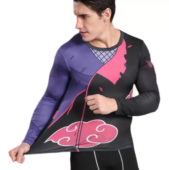 Naruto Battle Damaged 'Akatsuki' Long Sleeve Compression Rash Guard