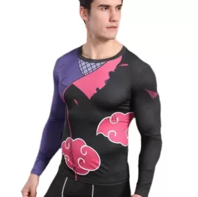 Naruto Battle Damaged 'Akatsuki' Long Sleeve Compression Rash Guard