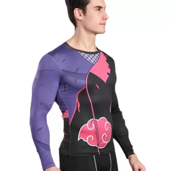 Naruto Battle Damaged 'Akatsuki' Long Sleeve Compression Rash Guard