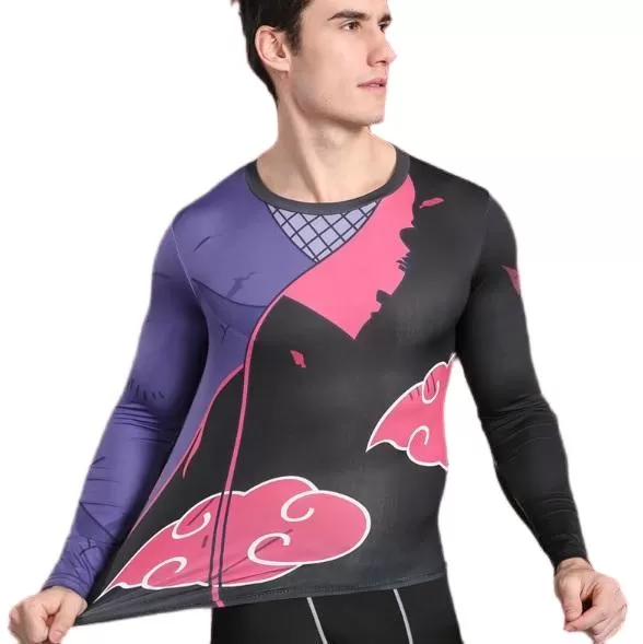 Naruto Battle Damaged 'Akatsuki' Long Sleeve Compression Rash Guard