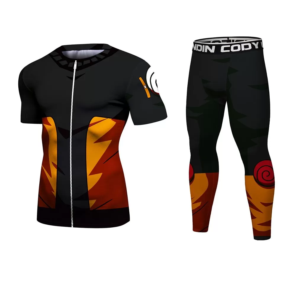 Naruto Elite Short Sleeve Compression Rash Guard Set