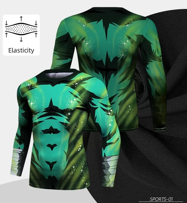 Naruto 'Kakashi' Elite Four Piece Compression Rash Guard Fight Set