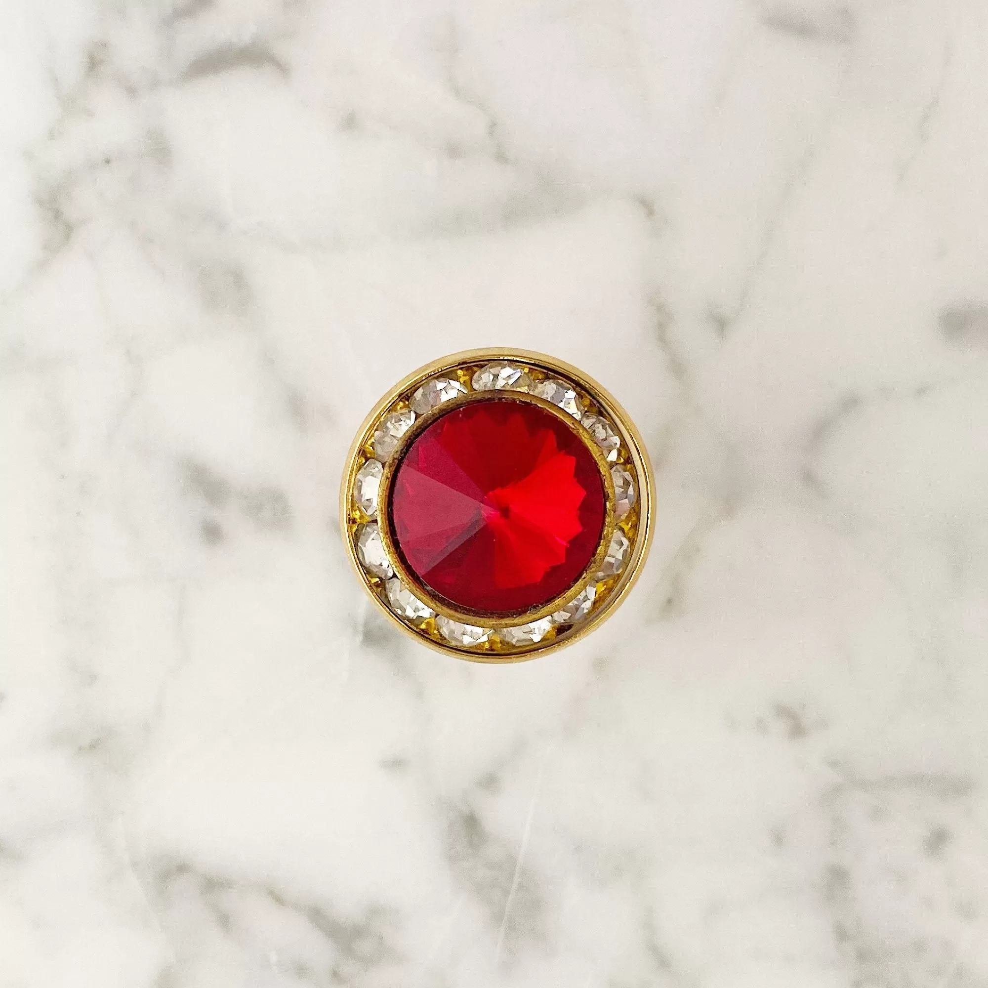 NATHAN vintage red rivoli cocktail ring