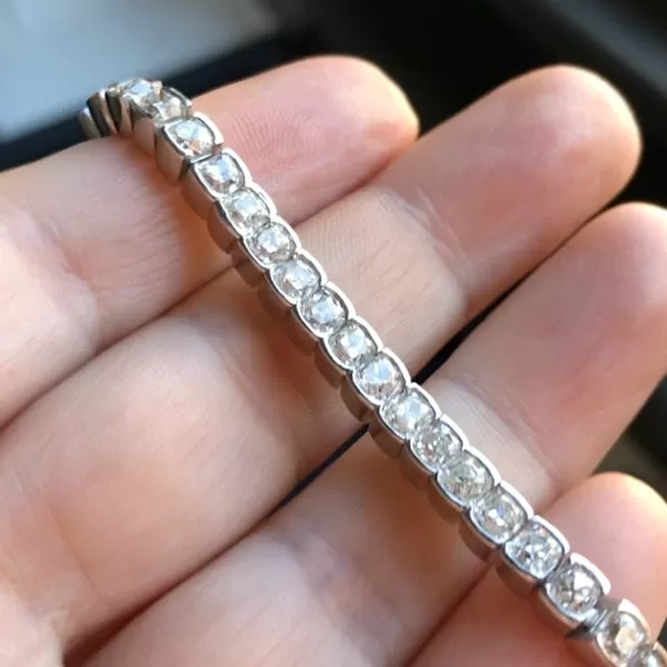 Old Mine Cut Diamond Tennis Bracelet