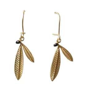 Olive Leaf drop earrings Gold