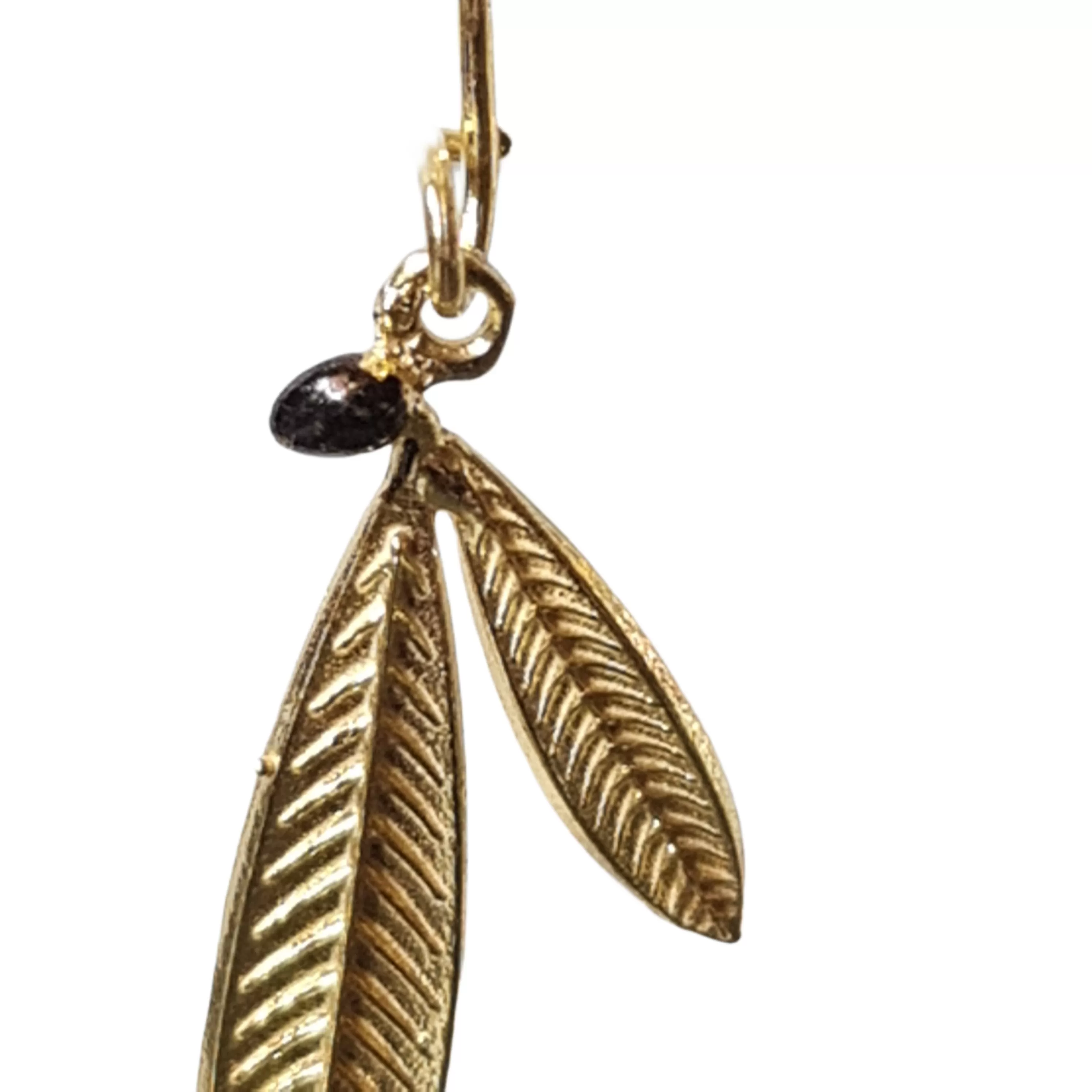 Olive Leaf drop earrings Gold