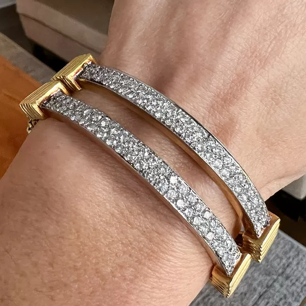 Pair of Vintage Diamond Bangle Bracelets