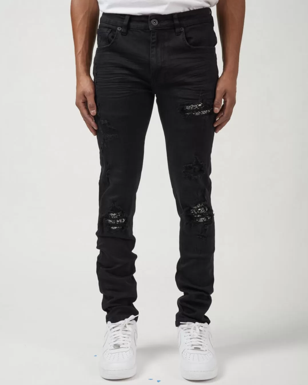 Paisley Patched Rip Jeans