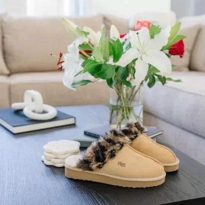 PAWJ Slippers | Tan / Wild Leopard