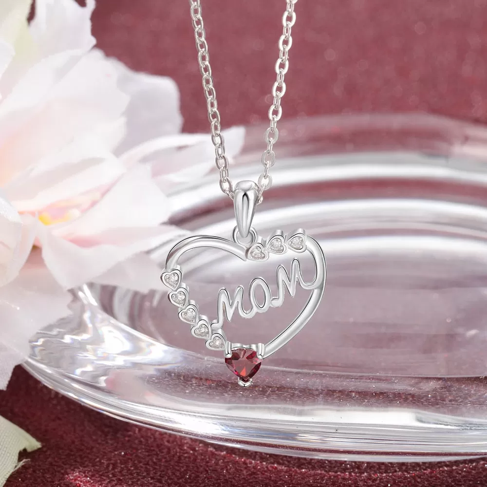 Personalized Cordate Pendent Necklace With Zirconia