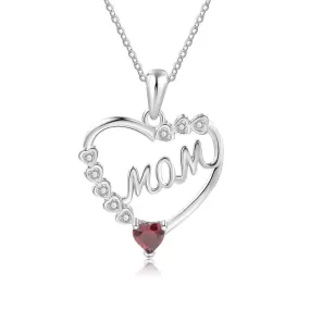 Personalized Cordate Pendent Necklace With Zirconia