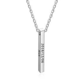 Personalized Engraved Name Bar Necklaces