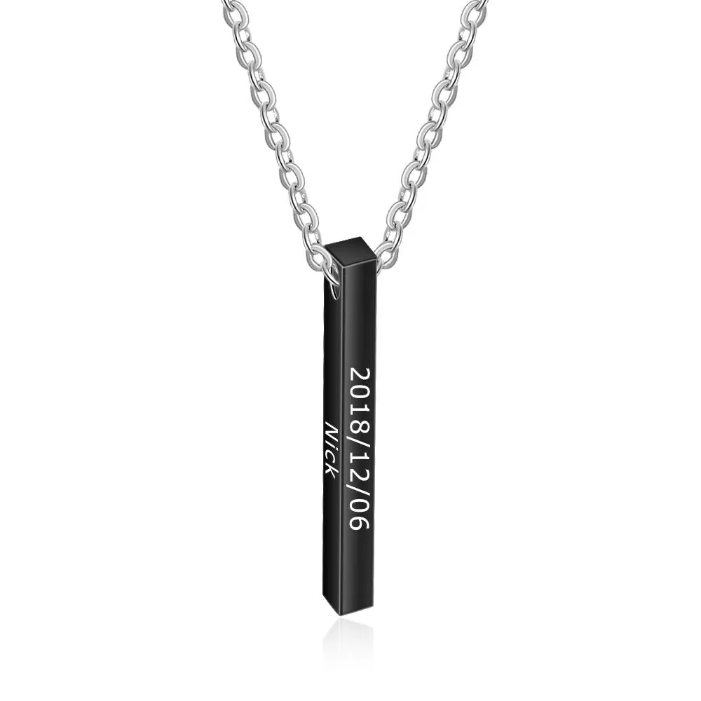 Personalized Engraved Name Bar Necklaces