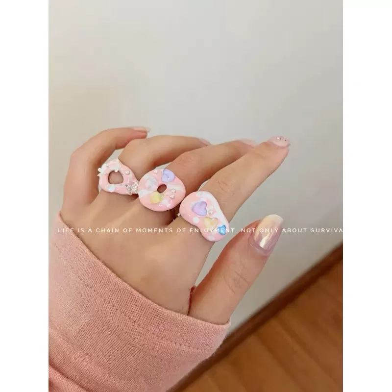 Pink Clay Rings